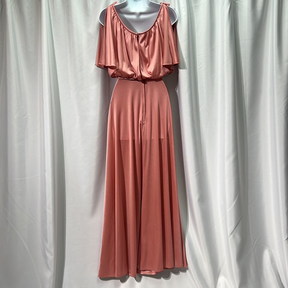 VINTAGE ILGWU 1970’s Dusty Rose Blouson Gown - Picture 3 of 11